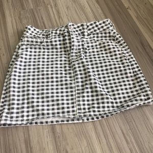 checker print mini skirt